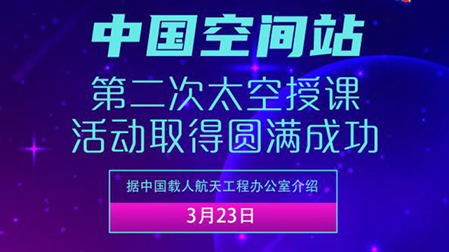 中國(guó)空間站第二次太空授課活動(dòng)取得圓滿成功